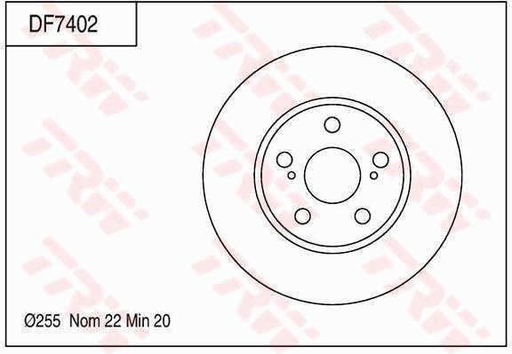 TRW DF7402 Brake disc DF7402