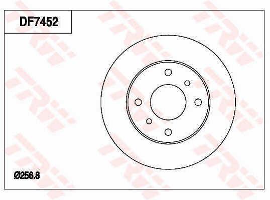 TRW DF7452 Rear ventilated brake disc DF7452