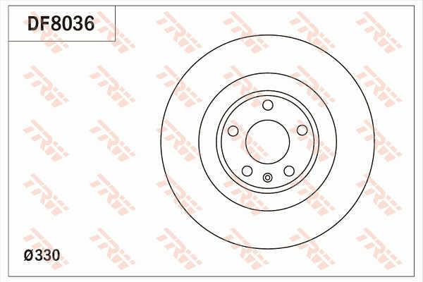 TRW DF8036 Rear ventilated brake disc DF8036
