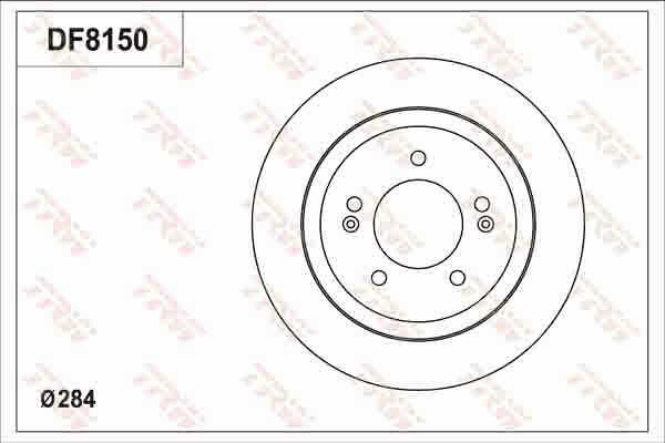 TRW DF8150S Rear brake disc, non-ventilated DF8150S