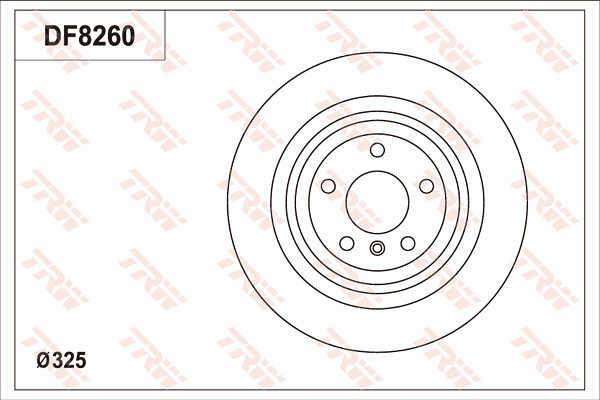 TRW DF8260S Rear brake disc, non-ventilated DF8260S