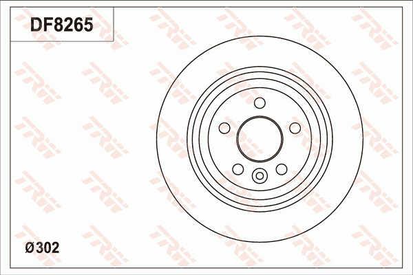 TRW DF8265S Rear brake disc, non-ventilated DF8265S