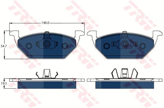 Brake pad kit Seat Mii: GDB1984BTE TRW Brake pad set