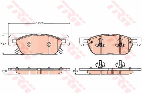 TRW COTEC front disc brake pads, set TRW GDB2167