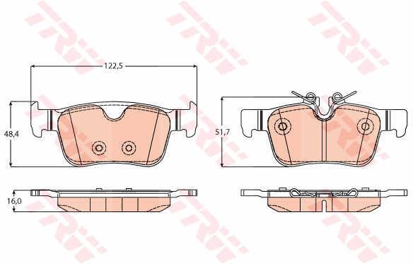 Brake spare parts Volvo S90: GDB2168 TRW TRW COTEC brake pad set