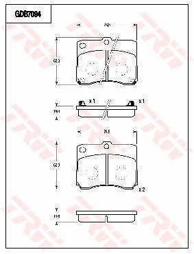 TRW GDB7094 Brake Pad Set, disc brake GDB7094