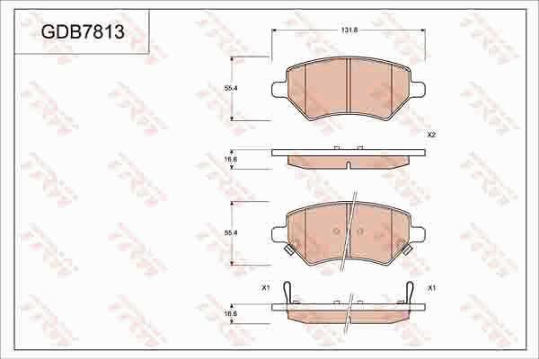 TRW GDB7813 TRW COTEC disc brake pads, set GDB7813