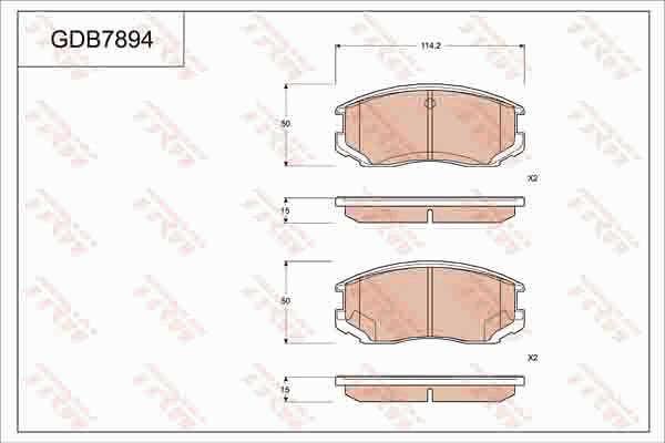 TRW GDB7894 Brake Pad Set, disc brake GDB7894