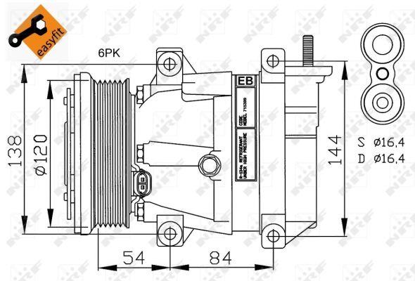NRF 32484 Compressor, air conditioning 32484