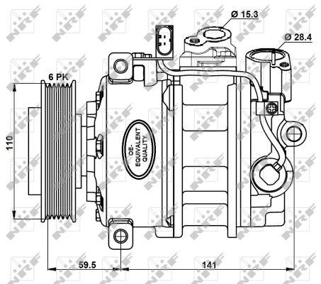 NRF Compressor, air conditioning – price 929 PLN