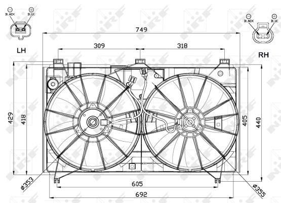 NRF 47566 Hub, engine cooling fan wheel 47566