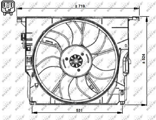 NRF 47727 Hub, engine cooling fan wheel 47727
