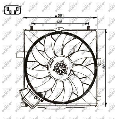 NRF 47732 Hub, engine cooling fan wheel 47732