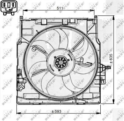 NRF 47733 Hub, engine cooling fan wheel 47733