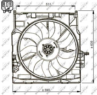 NRF 47734 Hub, engine cooling fan wheel 47734