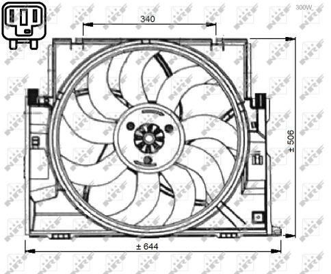 NRF 47735 Hub, engine cooling fan wheel 47735