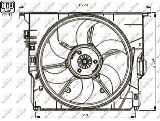NRF 47737 Hub, engine cooling fan wheel 47737