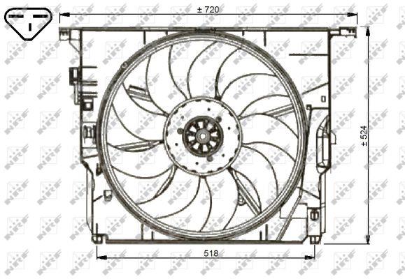 NRF 47739 Hub, engine cooling fan wheel 47739