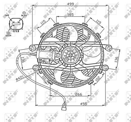 47747 NRF Hub, engine cooling fan wheel