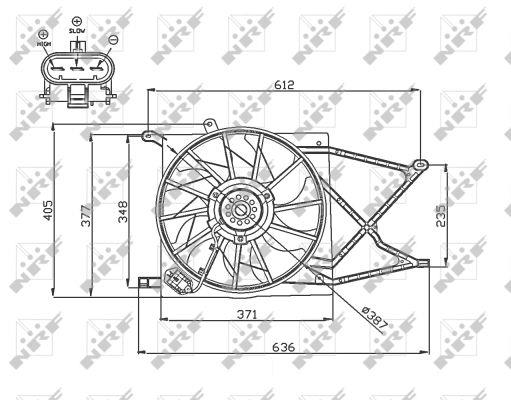 NRF 47749 Hub, engine cooling fan wheel 47749
