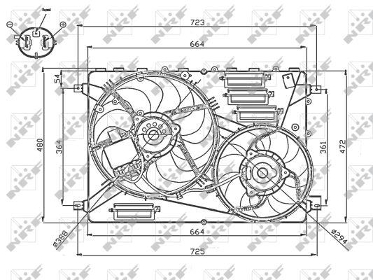NRF 47755 Hub, engine cooling fan wheel 47755