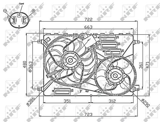 NRF 47756 Hub, engine cooling fan wheel 47756