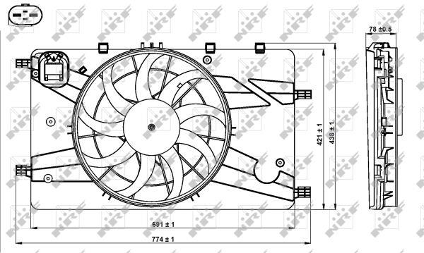 NRF 47757 Hub, engine cooling fan wheel 47757