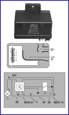 Hitachi 132083 Relay, glow plug system 132083