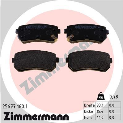 Otto Zimmermann 25677.160.1 Brake Pad Set, disc brake 256771601