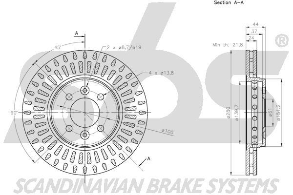 SBS 1815313997 Brake disc 1815313997