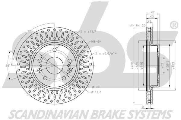 SBS 1815315231 Rear ventilated brake disc 1815315231