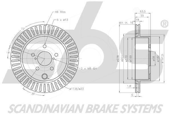 SBS 1815314425 Brake disc 1815314425