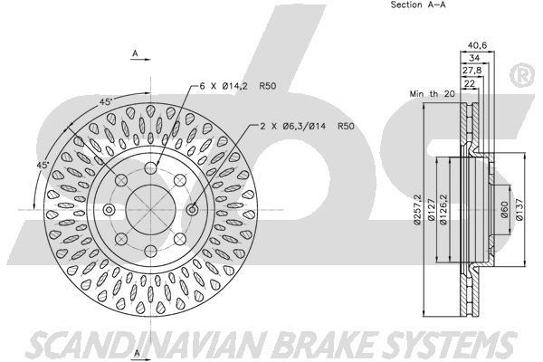 SBS 1815312348 Front brake disc ventilated 1815312348