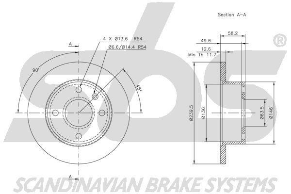 SBS 1815202512 Front brake disc ventilated 1815202512