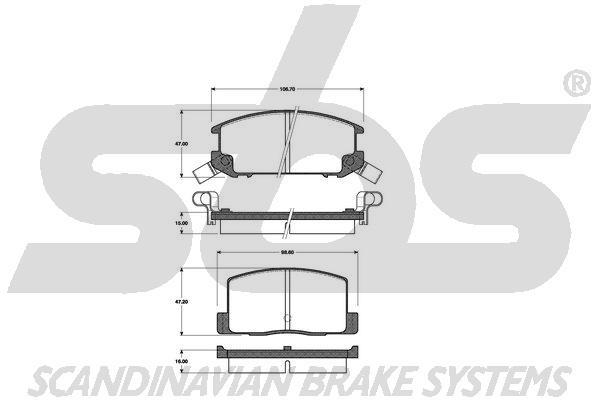 SBS 1501224511 Brake Pad Set, disc brake 1501224511