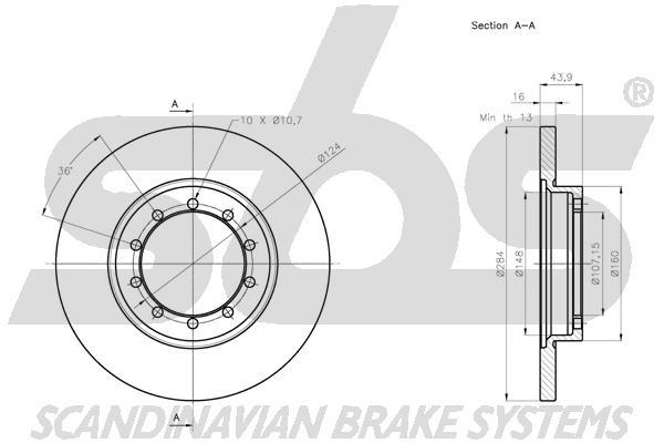 SBS 1815312586 Rear brake disc, non-ventilated 1815312586