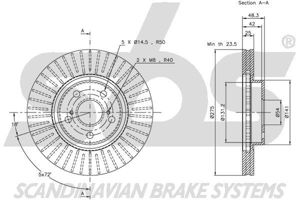 SBS 1815204557 Brake disc 1815204557