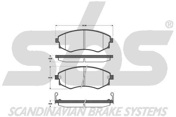 SBS 1501222252 Brake Pad Set, disc brake 1501222252