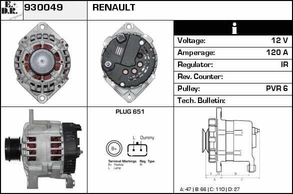 EDR 930049 Alternator 930049