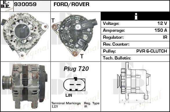 EDR 930059 Alternator 930059