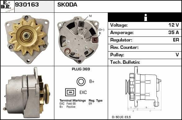 EDR 930163 Alternator 930163