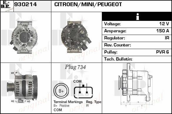 EDR 930214 Alternator 930214