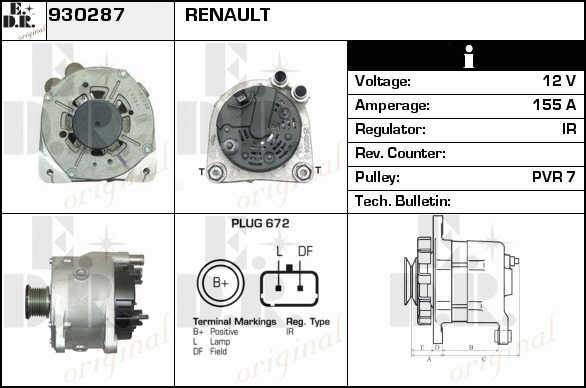 EDR 930287 Alternator 930287