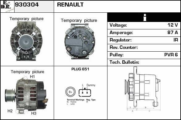 EDR 930304 Alternator 930304