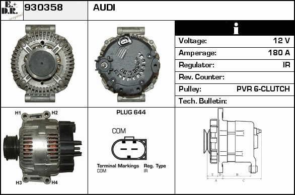 EDR 930358 Alternator 930358