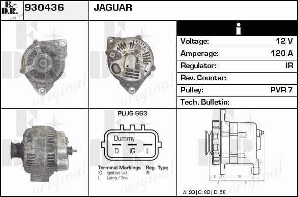 EDR 930436 Alternator 930436