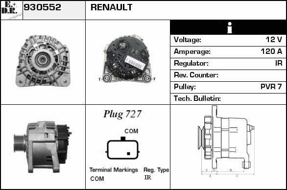 EDR 930552 Alternator 930552