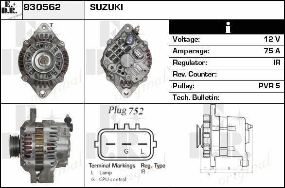 EDR 930562 Alternator 930562