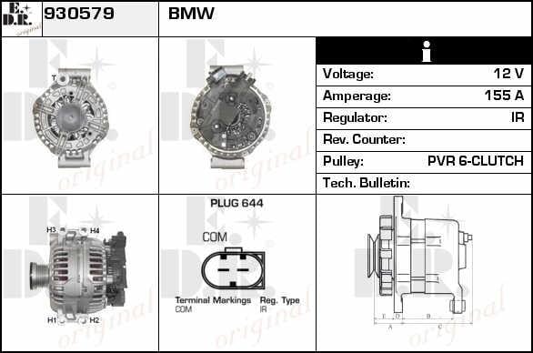 EDR 930579 Alternator 930579