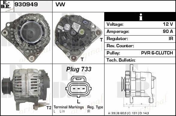 EDR 930949 Alternator 930949